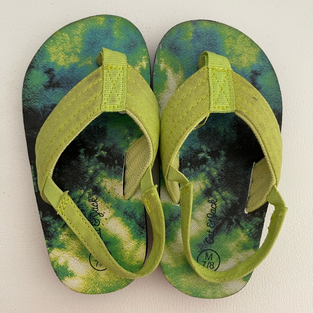 Cat & Jack Green Kids Sandals 7/8